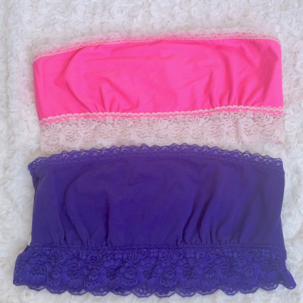 NWOT🔥PINK BANDEAU TOPS🔥set of 2,SZ Large